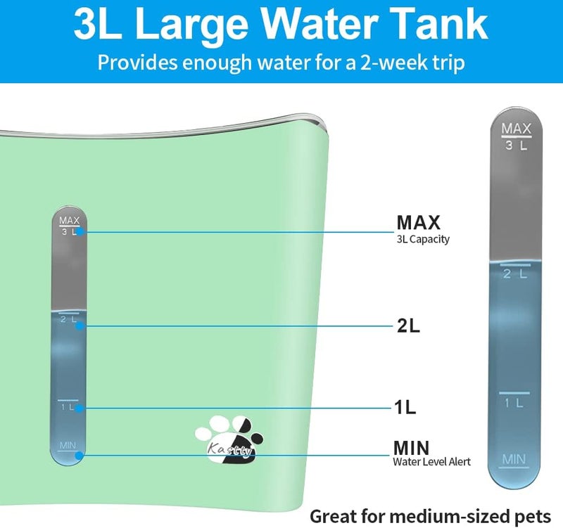 Kastty Cat Water Fountain, 101oz/3L Pet Water Fountain, Cat Fountain Whisper Quiet Water Fountain for Cats Inside, Automatic Cat Water Dispenser, Dog Water Fountain with LED Light,1 Cat Waterer Filter - Image 4